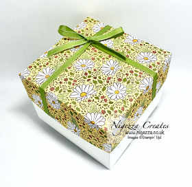 Nigezza Creates with Stampin' Up! Ornate Garden DSP a Large Daisy Gift Box With Reinforced Lid