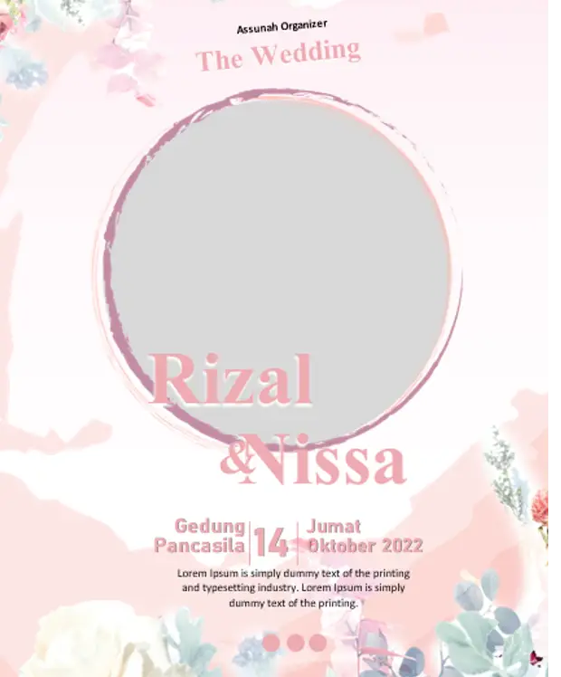Desain Undangan Nuansa Bunga Pink