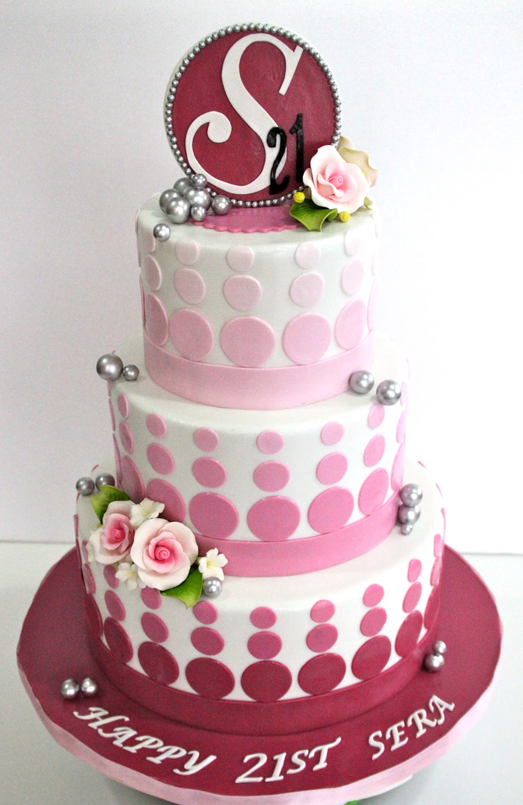 Pink 21st  Birthday  Cake