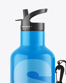 Glossy Water Bottle Case Mockup