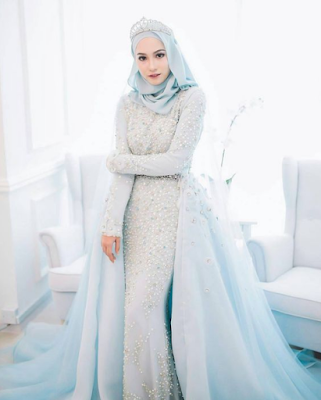 10 Contoh Gaun  Pengantin Muslimah Simple  Tapi  Elegan  