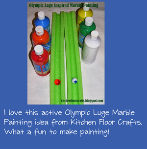 Olympic Luge Marble Painting Kids Craft