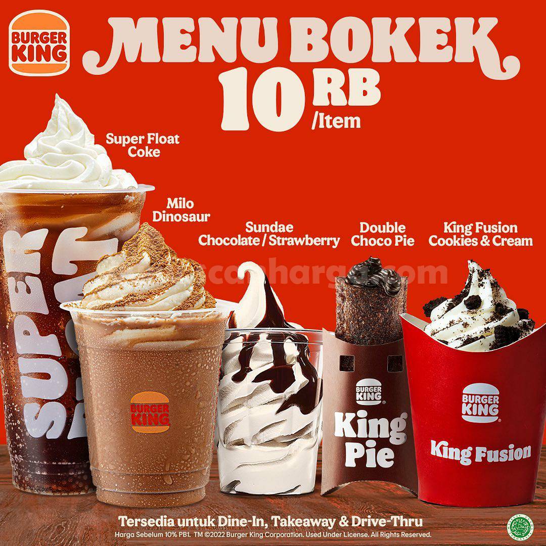 Promo BURGER KING MENU BOKEK cuma Rp. 10RIBU per item