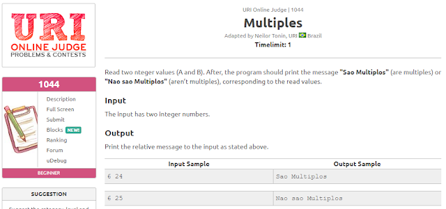 URI 1044 Multiples Solution in C++