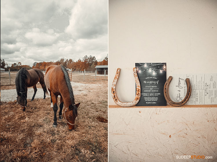 Vintage Barn Wedding Photography in Farm with horses by SudeepStudio.com Dexter Ann Arbor Wedding Photographer