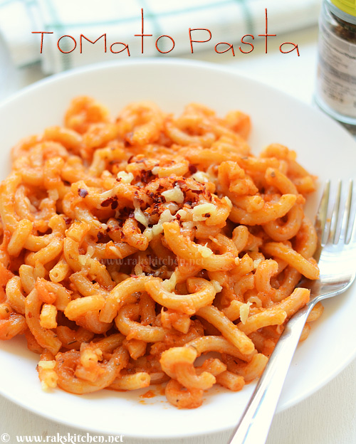 Easy tomato pasta recipe fresh tomato pasta | Raks Kitchen | Indian