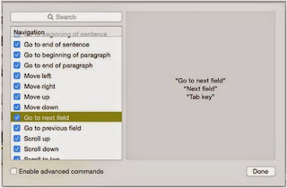 MAC Dictation Command list