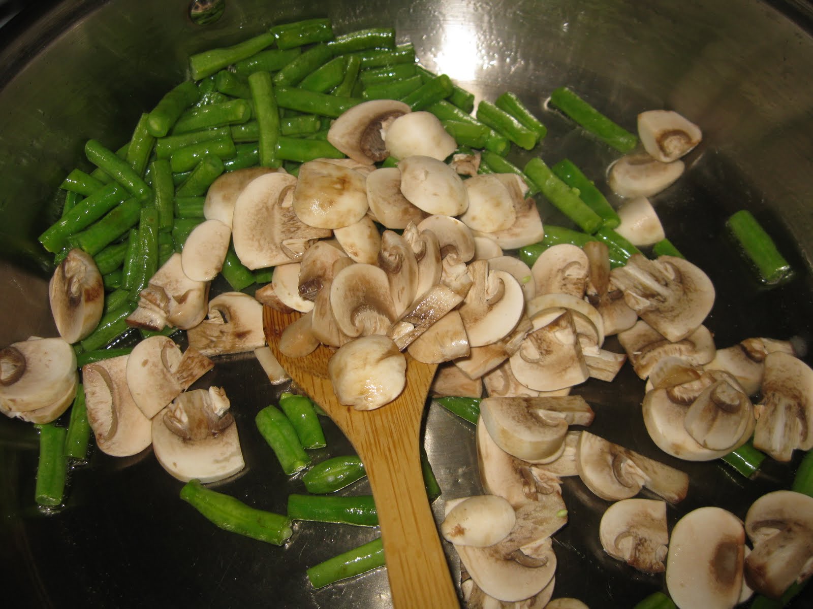 Cook for a few minutes. When the mushrooms start to brown, add in the ...