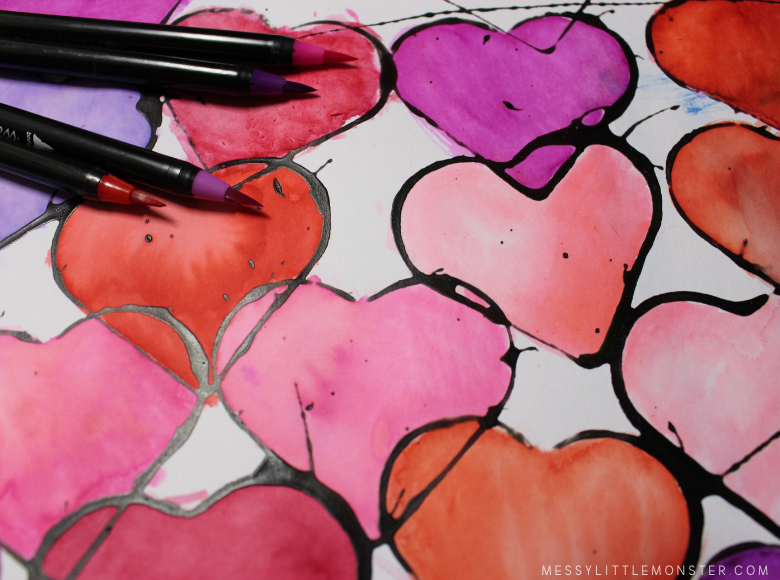 watercolour hearts