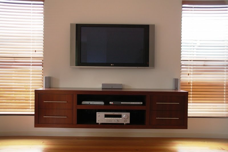 Floating Entertainment Unit with Shelves