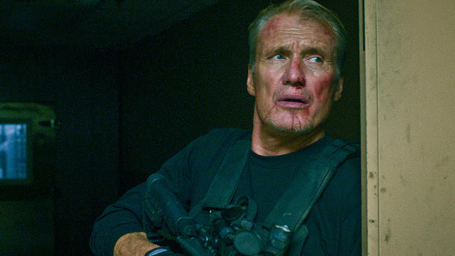 dolph lundgren with a bloody face