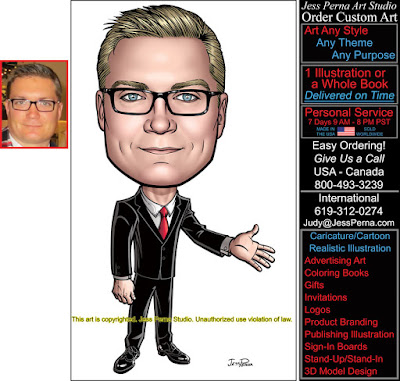 Salesman in Shirt, Suit and Glasses Ad