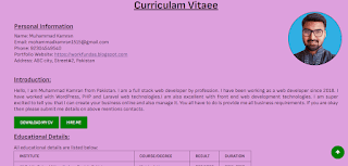 Simple Responsive HTML CSS CV Curriculum Vitaee