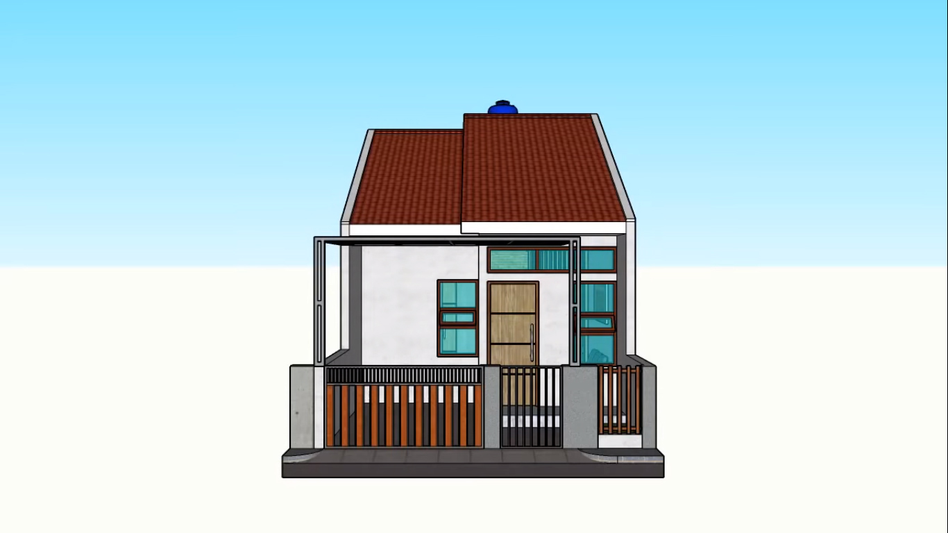 Desain Dan Denah Rumah Minimalis Dengan Ukuran 5 X 12 Ada Loteng