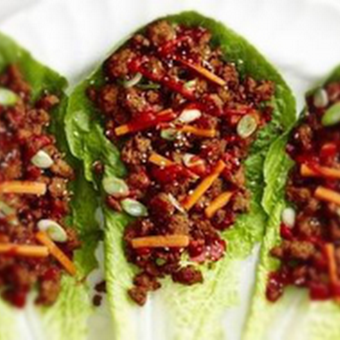 Spicy Lettuce Wraps with Ground Pork