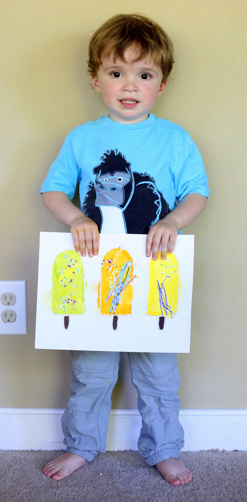 Hot Glue Gun Resist Art - Crafty Kids at Home