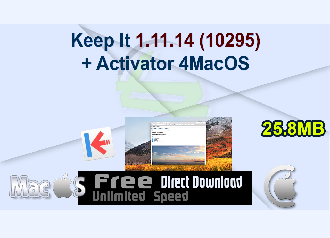 Keep It 1.11.14 (10295) + Activator 4MacOS