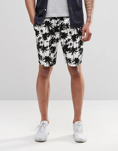 look masculino com short estampado