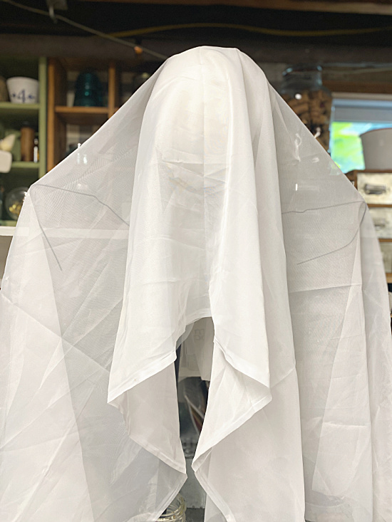 sheer fabric over ghost head