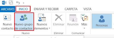 Agregar un grupo de contactos en Outlook