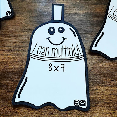 1-Digit Multiplication Math Pennant Activity for Halloween