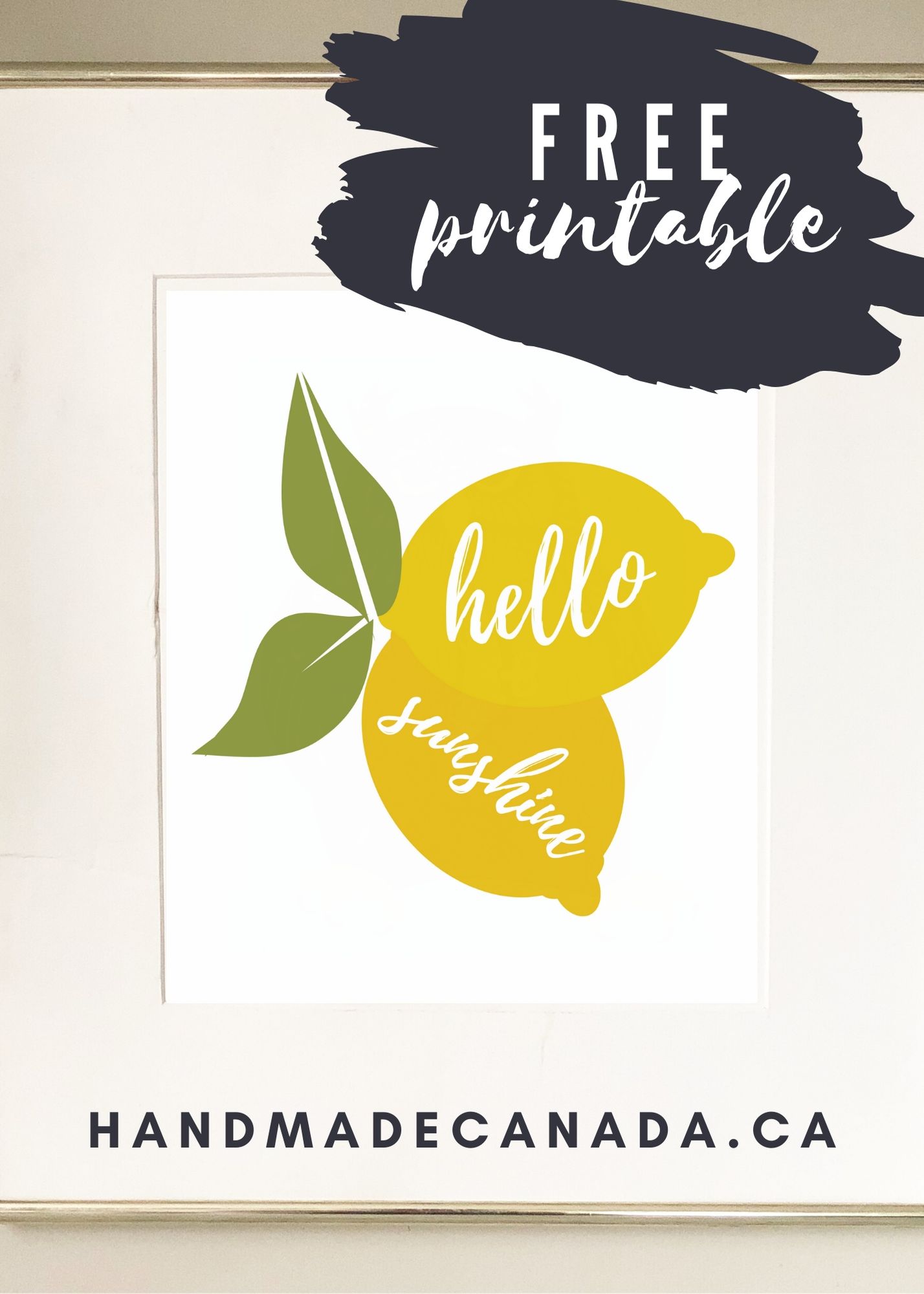 Free printable hello sunshine lemons print