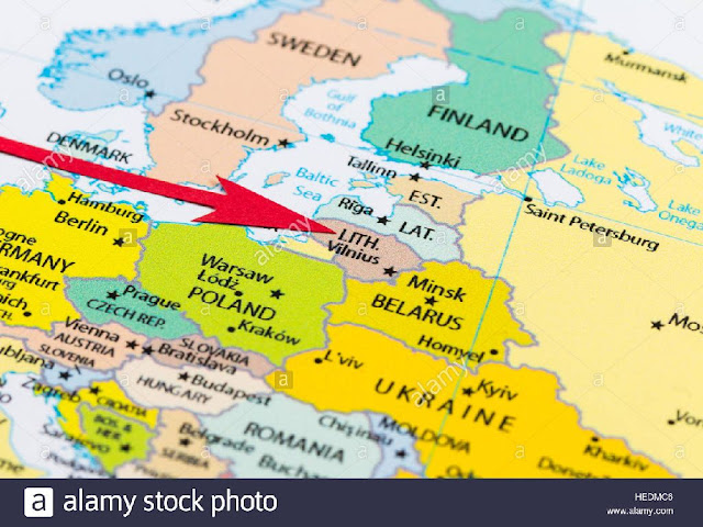 Lithuania On Map Of Europe