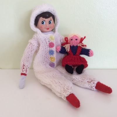 Elf on the Shelf knitted onesie and doll