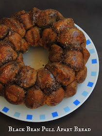 Cheesy Garlic Black Bean Pull Apart Bread