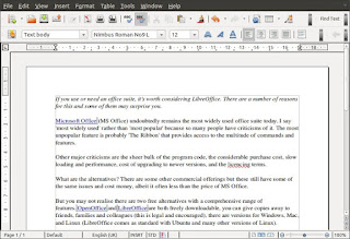 LibreOffice in use