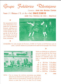 Grupo Folclorico Ribatejano Vila Franca de Xira Cartaz Publicitario 1992
