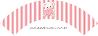 Bear Girl with Heart Free Printable Party Kit. 