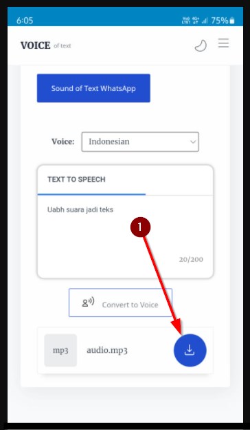 tampilan situs voiceoftext tersedia pilihan bahasa Jawa