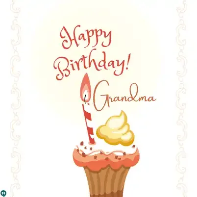 best happy birthday grandmother with cupcake images