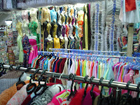 Clothing shops of Vietnam street markets