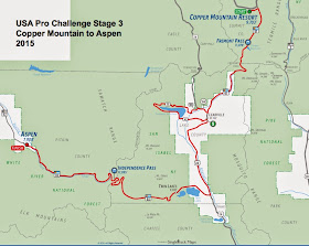 USA Pro Challenge Stage 3 route map 2015