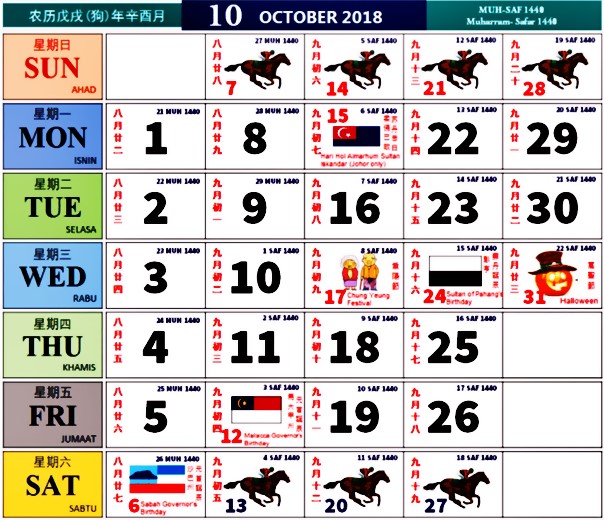 Kalendar Kuda Tahun 2018 Malaysia - MY PANDUAN