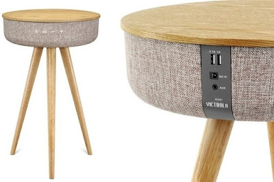 Victrola Table Is AWESOME Bluetooth Speaker Table With Dual USB Ports