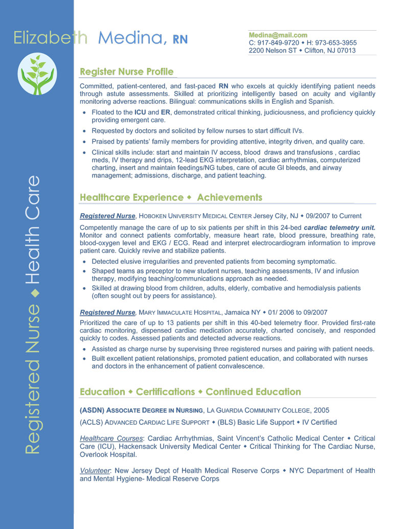 Entry Level Nurse Resume Sample