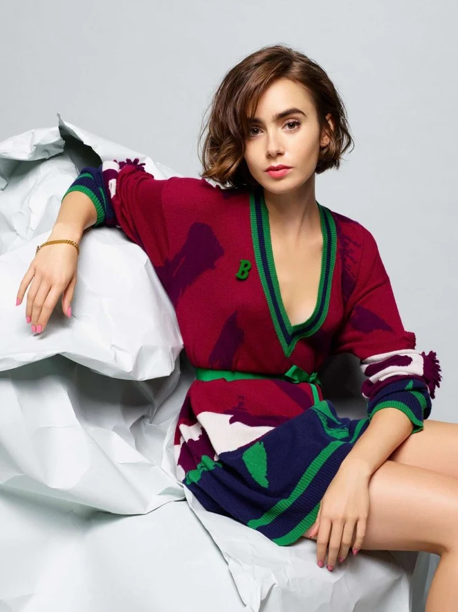 Barrie Knitwear Spring/Summer 2015 Campaign featuring Lily Collins