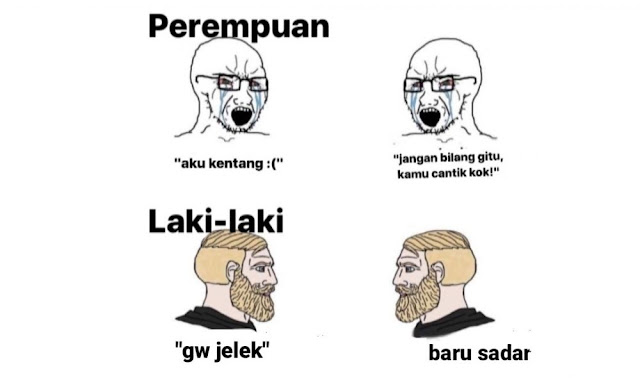 10 Meme Lucu 'Beda Cowok dan Cewek Saat Memuji' Ini Bikin Ngakak Parah