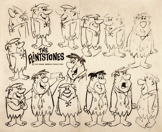 The Flintstones, original hand drawn concept designs