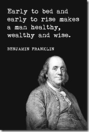 Early to Bed Ben Franklin poster