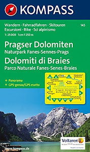 SCArica.™ Carta escursionistica n. 145. Dolomiti di Braies-Pragser Dolomiten 1:25.000. Adatto a GPS. Digital map. DVD-ROM PDF di Kompass