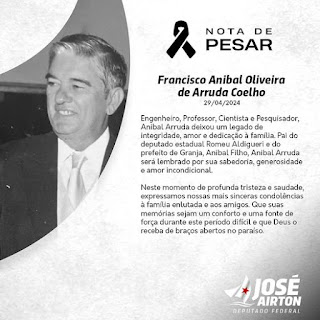 JOSÉ AIRTON - NOTA DE PESAR POR FRANCISCO ANIBAL OLIVEIRA DE ARRUDA COELHO