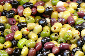red, black, and Greek olives