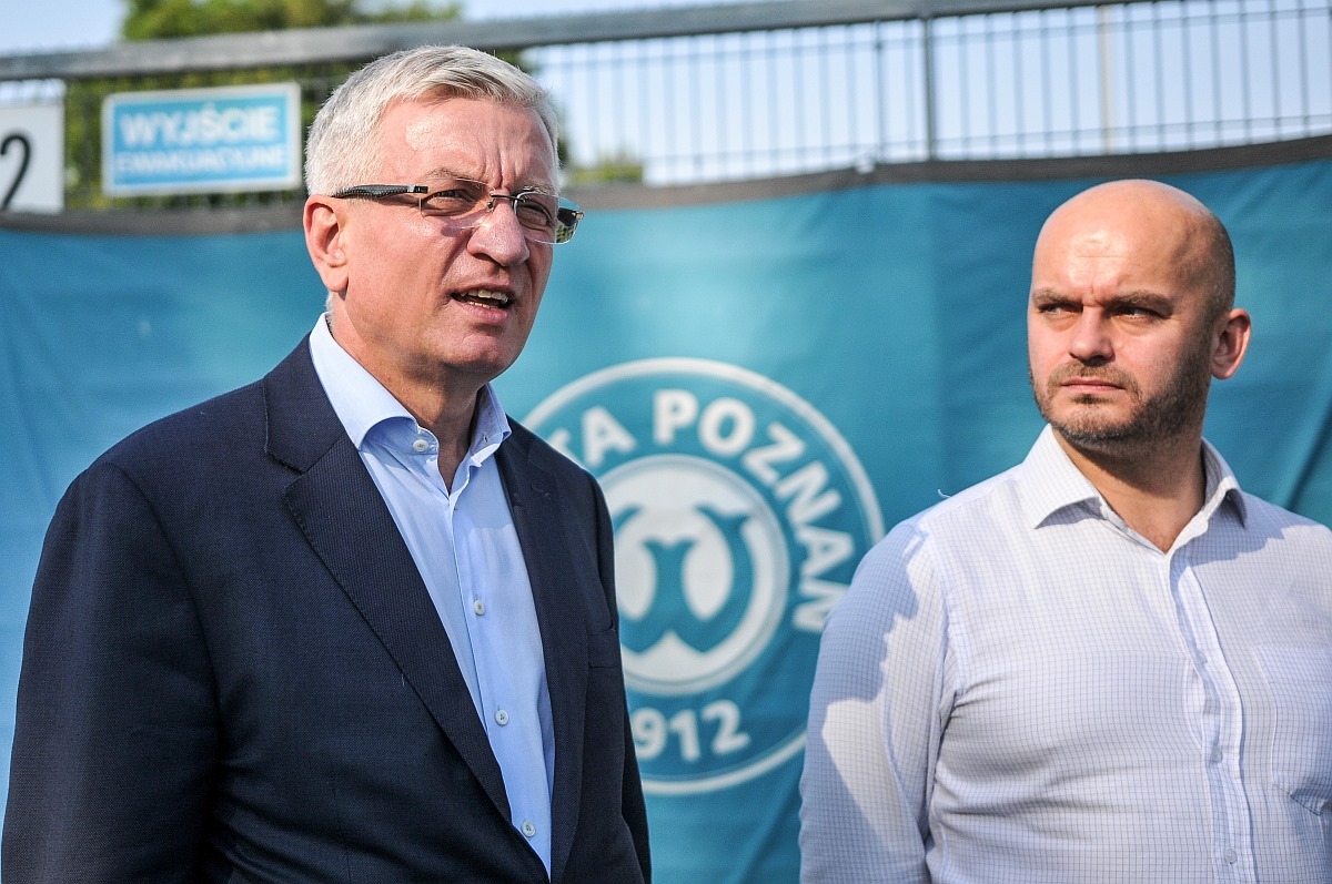 Jacek Jaśkowiak i Bartłomiej Farjaszewski | foto: Piotr Leśniowski / Warta Poznań