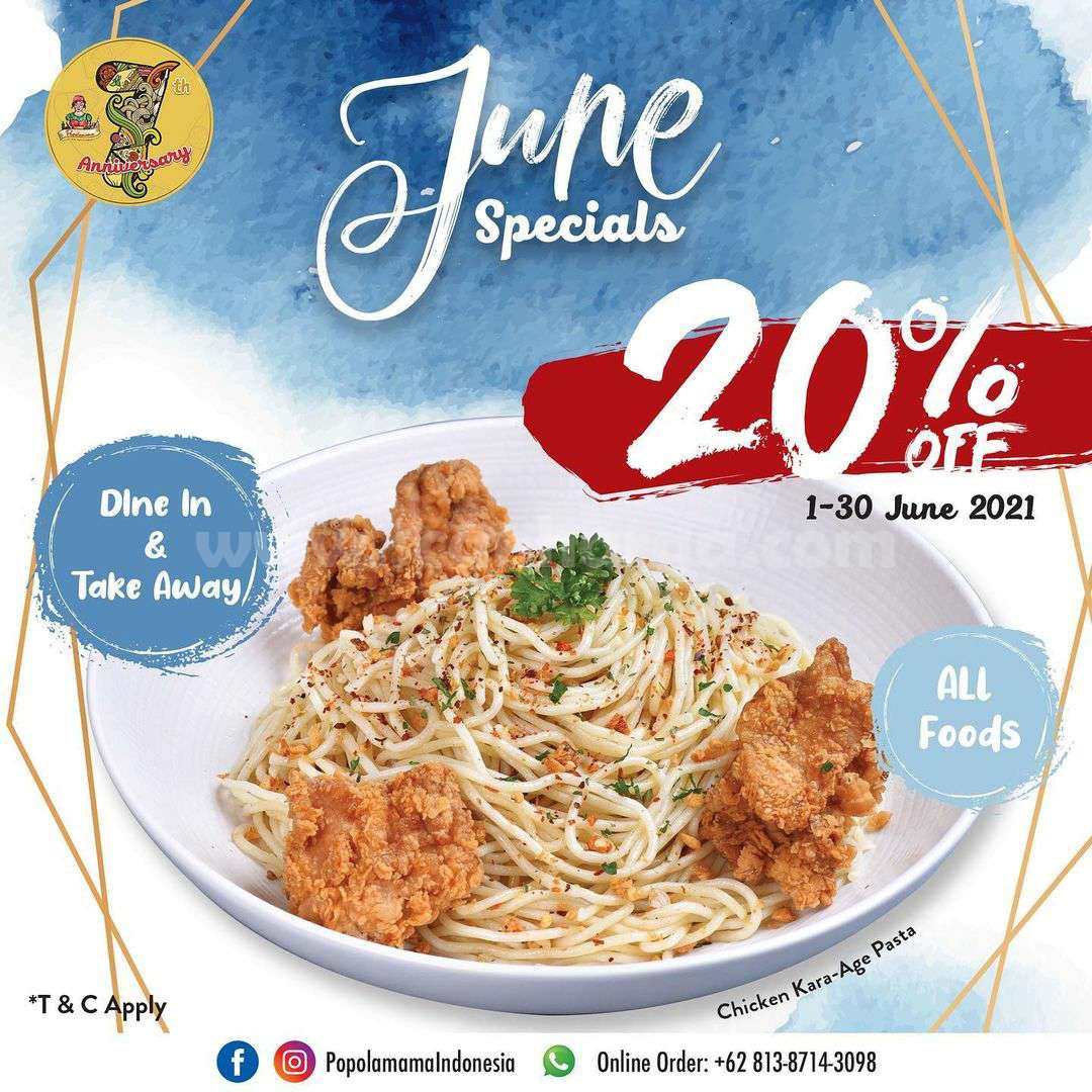 Promo POPOLAMAMA Diskon 20% semua menu June Spescial!