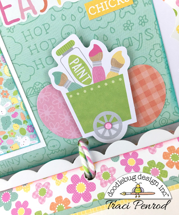 Easter Express Scrapbook Album with flowers, eggs, & paint brushes