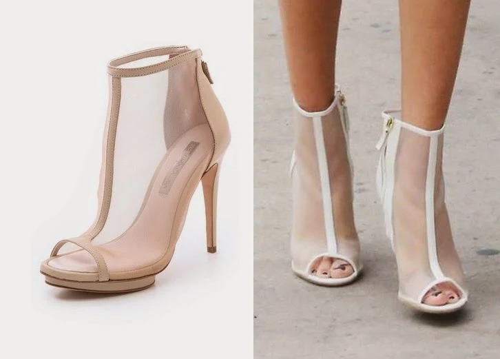 Selena Gomez - BCBG Max Azria 'Gamma' peep-toe mesh booties